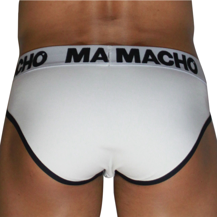 Macho - Mch006 Slip Clásico Blanco + Negro M