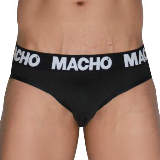 Macho - Mch007 Slip Clásico Negro + Negro Xl