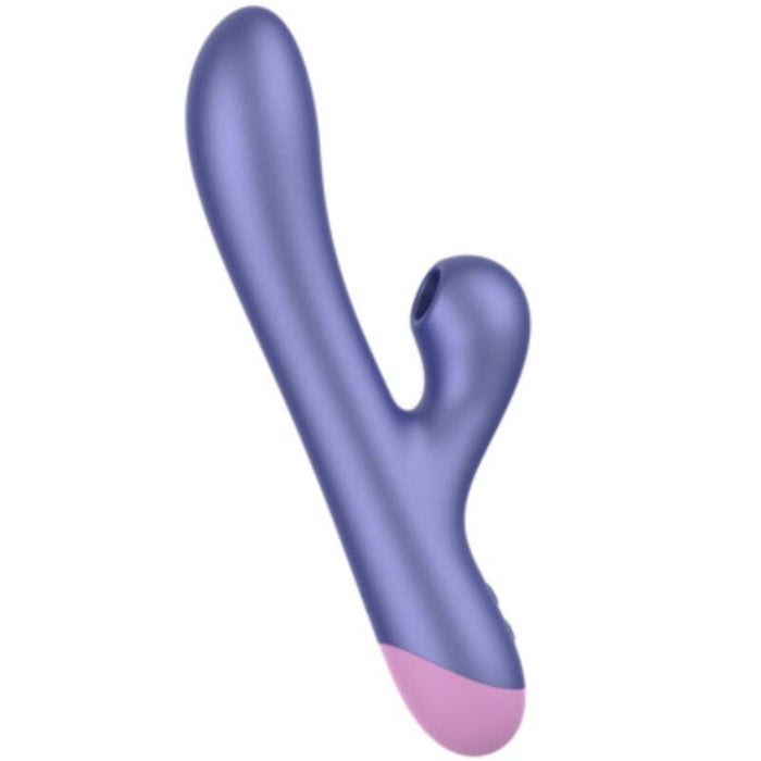 Romp - Pulse Vibrador Rabbit Dual Punto G Azul Eléctrico