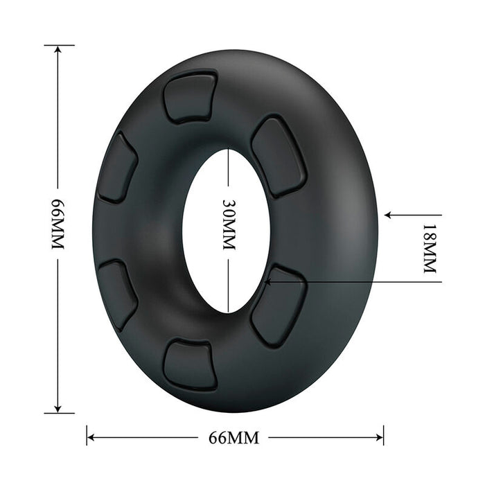 Crazy Bull - Bertram Anillo Para Pene Super Soft Silicona Negro