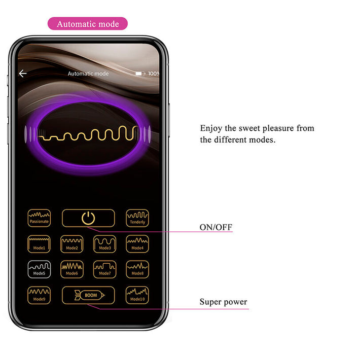 Pretty Love - Klay Vibrador Huevo Con Empuje App Control Morado