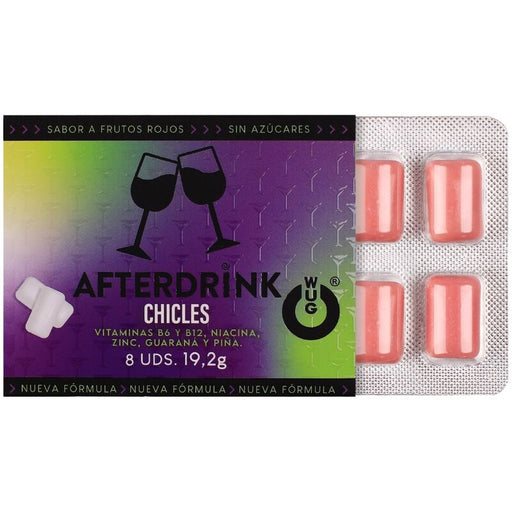 Wug After Drink – El Chicle Funcional Que Te Ayuda A Recuperar Energía Tras La Noche Blister 8 Uds