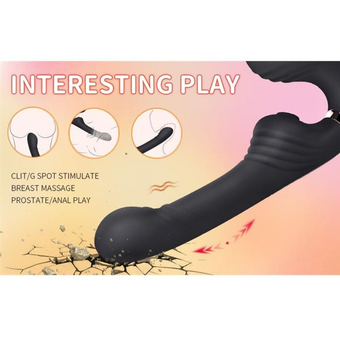 Nalone - Allow Vibrador Doble Con Rotación Y Empuje Negro