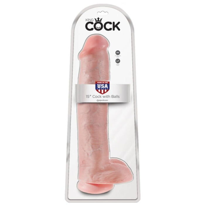 King Cock Pene Con Testículos De 15 - Color Natural