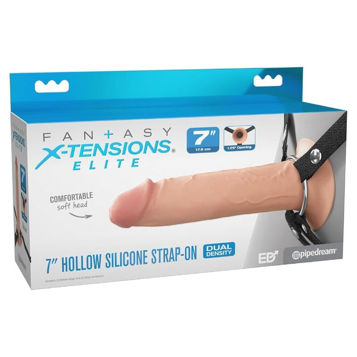 Fantasy X-Tensions Elite - Arnés Con Dildo Hueco De Silicona 17,8 Cm