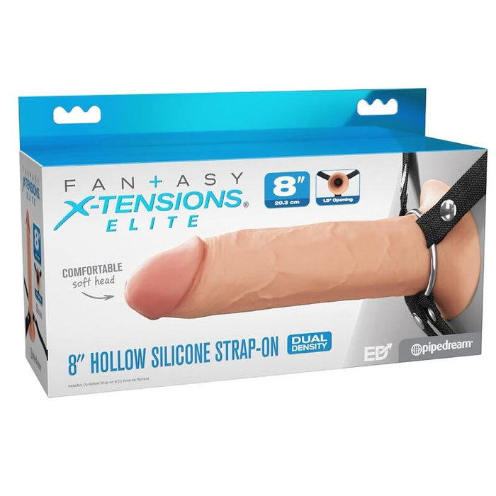 Fantasy X-Tensions Elite - Arnés Con Dildo Hueco De Silicona 20,3 Cm