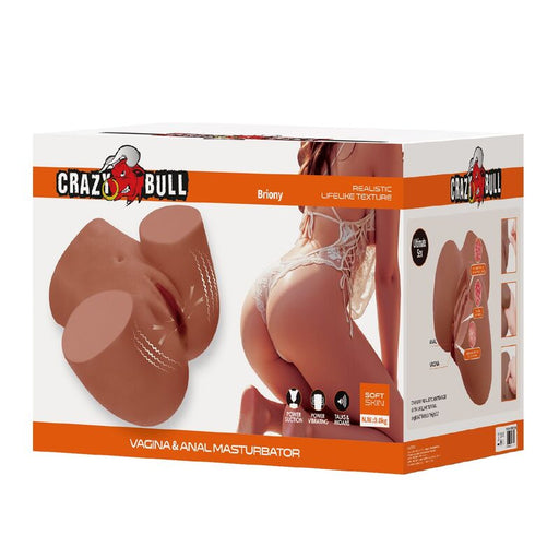 Crazy Bull - Masturbador Realista Torso Femenino Doble Entrada Con Vibración Y Succión Color Natural