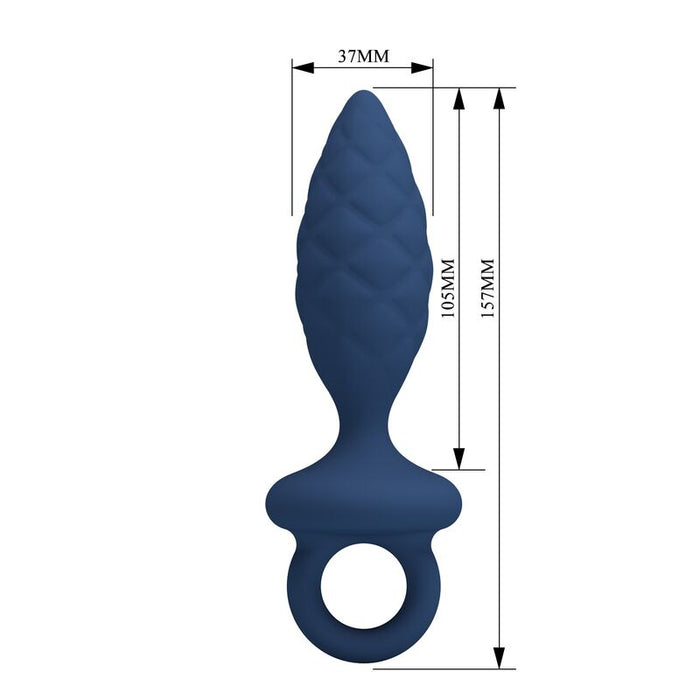 Mr Play - Plug Anal Texturizado Con Anilla Azul L