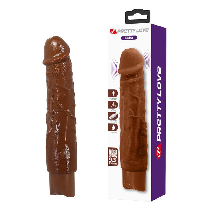 Pretty Love - Duke Vibrador Realístico 23,5 Cm Ø 4,8 Cm Color Marrón