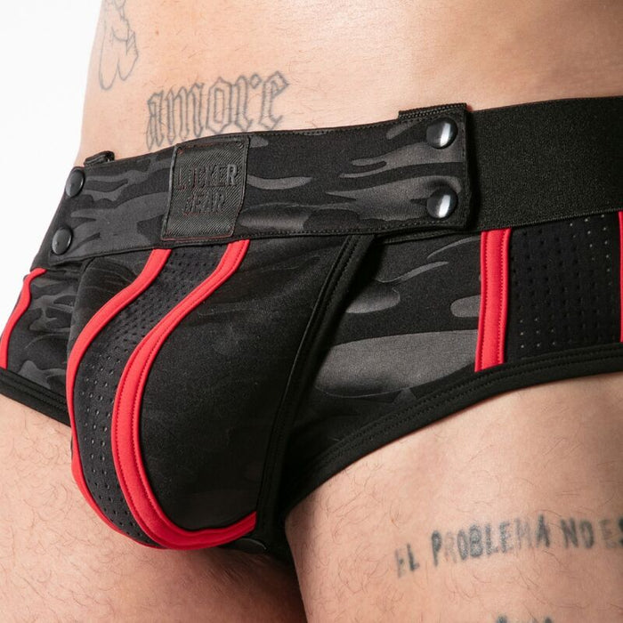 Locker Gear - Full Military Access Jock Brief Rojo M
