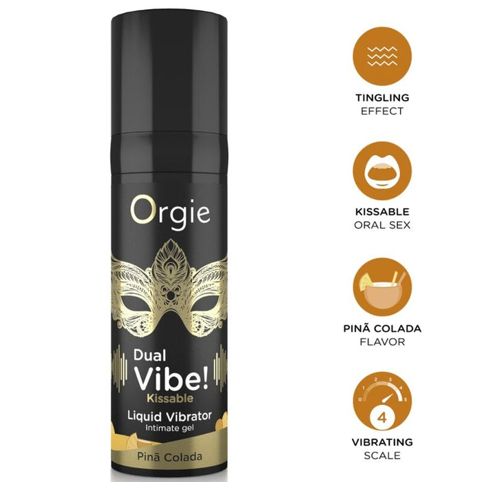 Orgie - Dual Vibe! Piña Colada Gel Íntimo Besable Efecto Vibrante 15 Ml