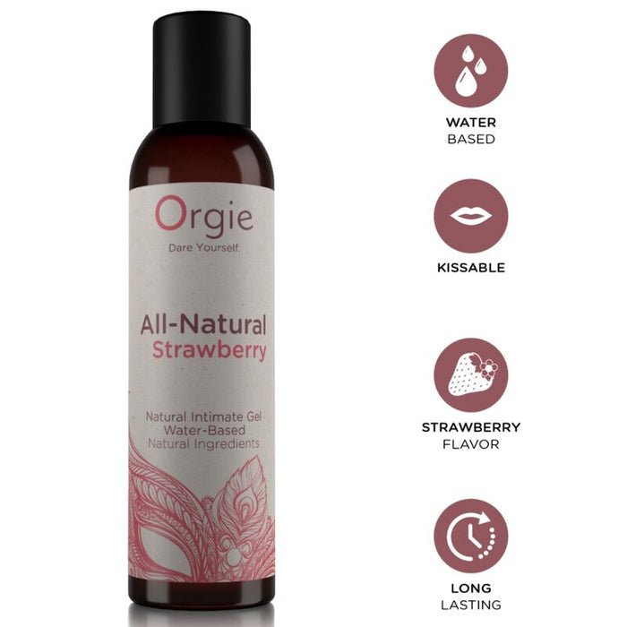 Orgie - Fresa Totalmente Natural Gel Íntimo Base Agua Besable 150 Ml