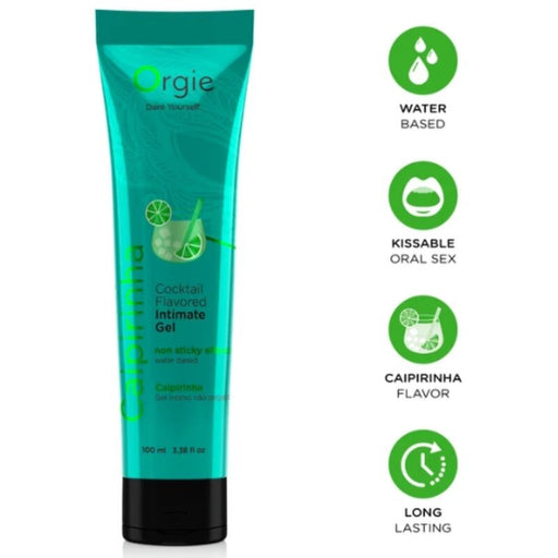 Orgie - Lube Tube Cocktail Caipirinha Gel Íntimo Besable Base Agua 100 Ml