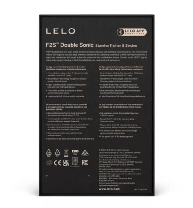 Lelo - F2s Double Sonic Masturbador Masculino Con Doble Estimulación Sónica Rojo