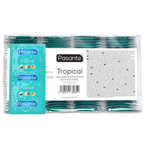 Pasante - Tropical Preservativos Con Sabores Mango Piña Y Coco 53 Mm 144 Unidades (bolsa)