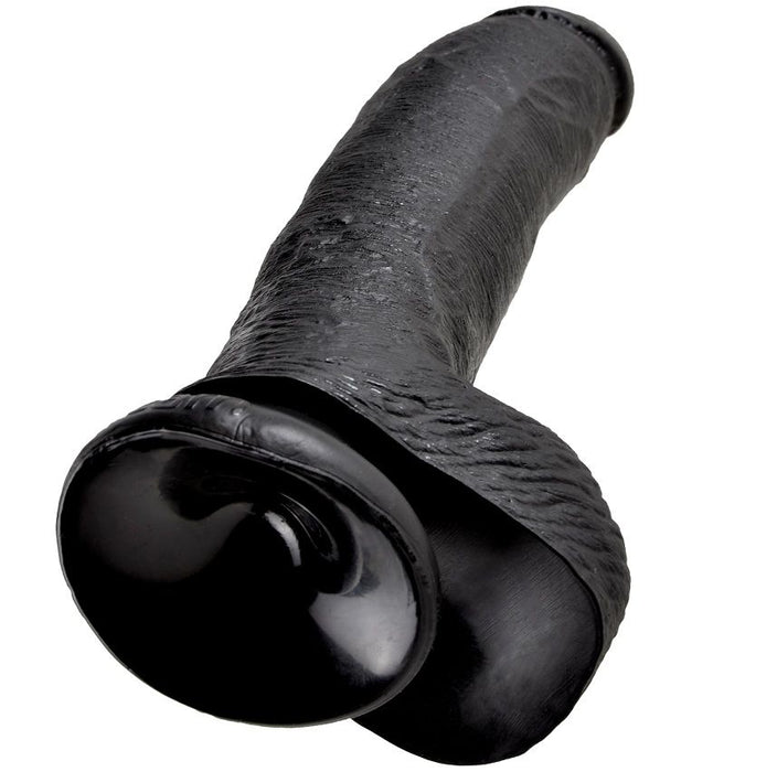 King Cock - 9 Pene Realistico Negro 22.9 Cm