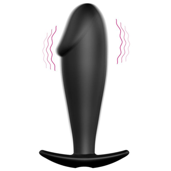 Pretty Love - Plug Anal Silicona Forma Pene Y 12 Modos Vibración Negro