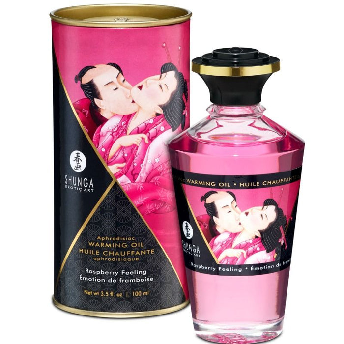 Shunga Aceite De Masaje De Efecto Calor Aroma A Frambuesa