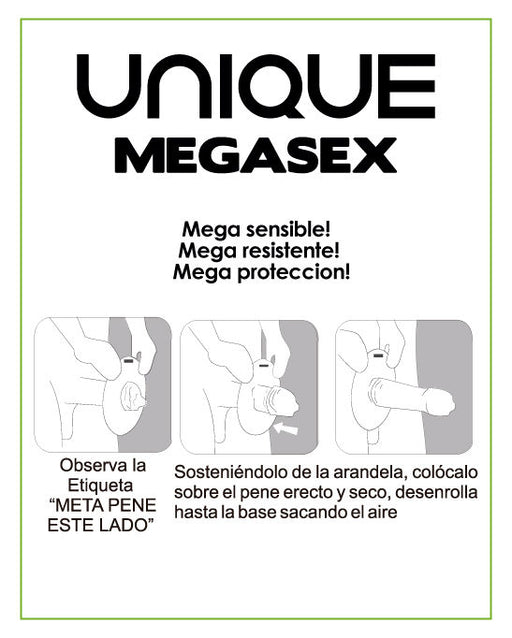 Uniq - Megasex Preservativos Sensitivos Con Liguero Sin Latex 3 Unidades