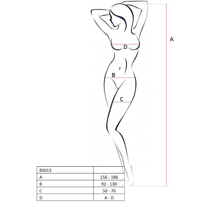 Passion - Woman Bs013 Bodystocking Negro Talla Unica