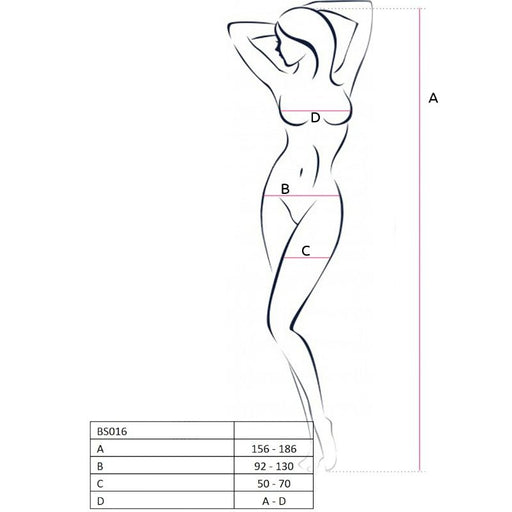 Passion - Woman Bs016 Bodystocking Blanco Talla Única