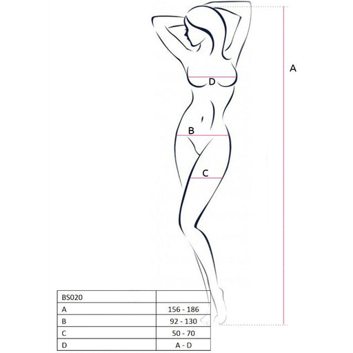 Passion - Woman Bs020 Bodystocking Blanco Talla Única
