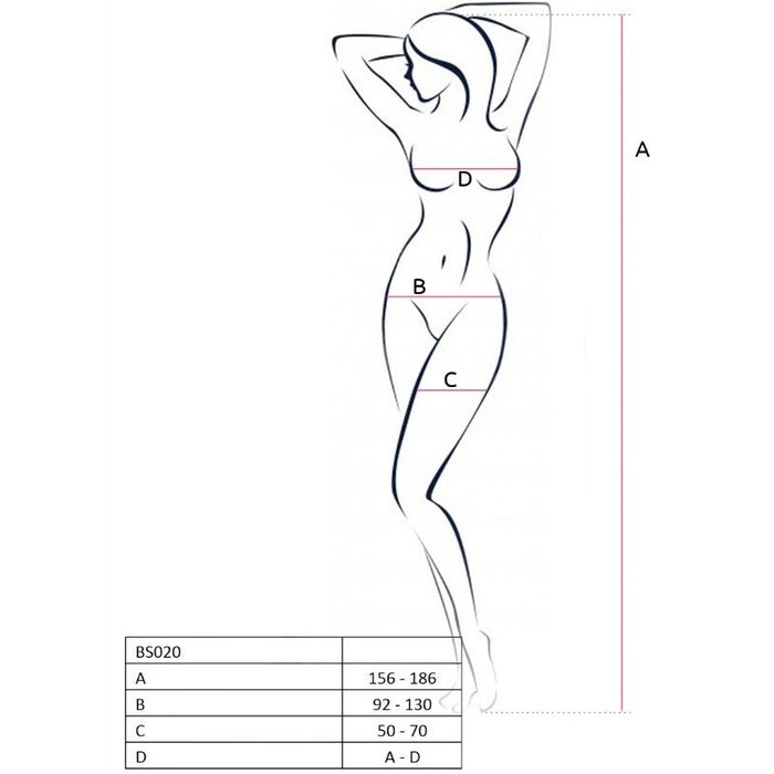 Passion - Woman Bs020 Bodystocking Blanco Talla Unica