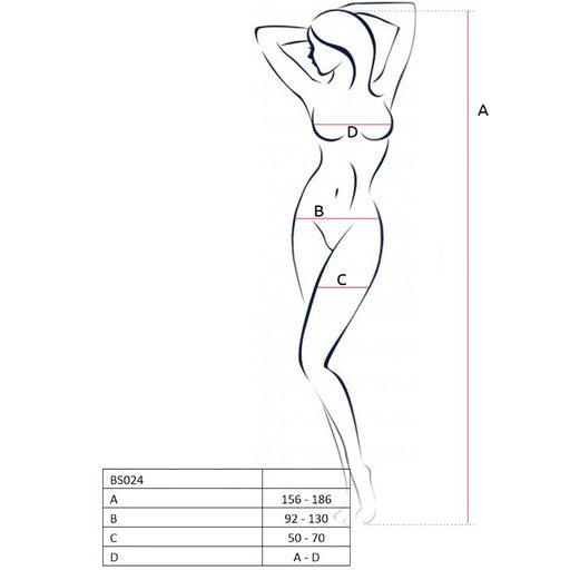 Passion - Woman Bs024 Bodystocking Blanco Talla Única