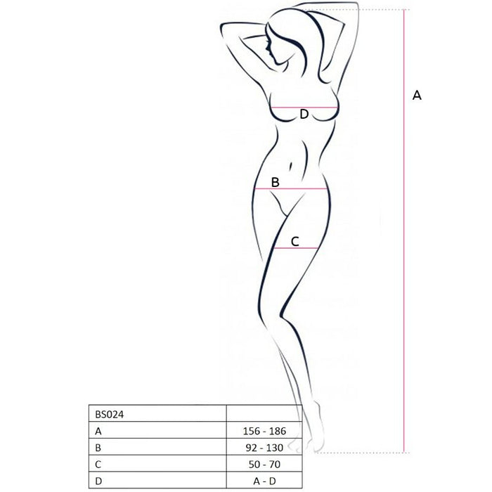 Passion - Woman Bs024 Bodystocking Negro Talla Única
