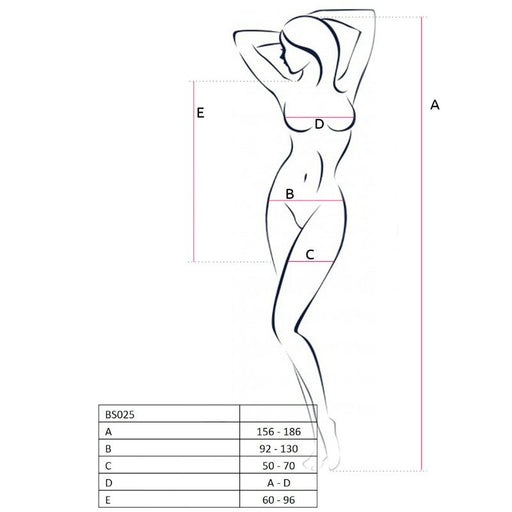 Passion - Woman Bs025 Bodystocking Estilo Vestido Negro Talla Única