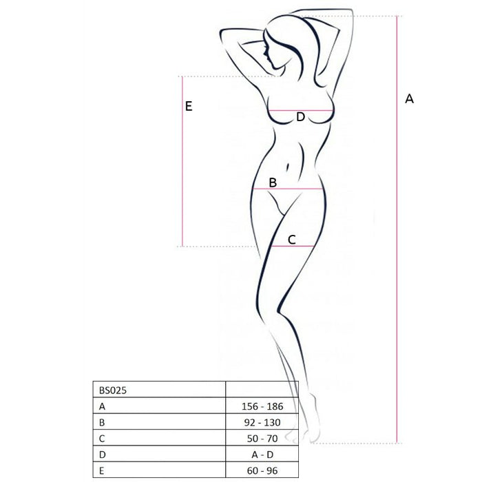Passion - Woman Bs025 Bodystocking Estilo Vestido Blanco Talla Única