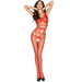 Passion - Woman Bs032 Bodystocking Rojo Talla Única