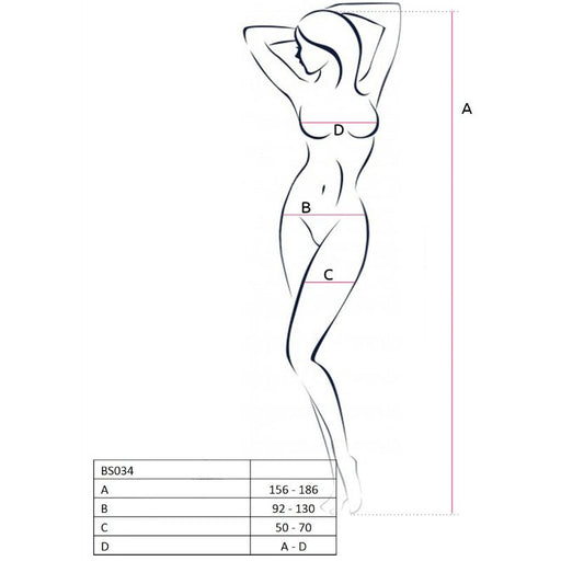 Passion - Woman Bs034 Bodystocking Blanco Talla Única