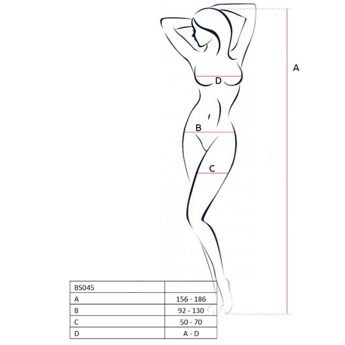 Passion - Woman Bs045 Bodystocking Blanco Talla Unica
