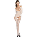 Passion - Woman Bs031 Bodystocking Blanco Talla Única
