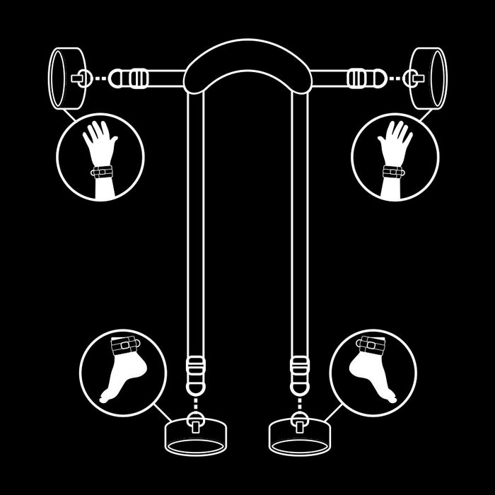 Fetish Submissive - Posición Master Con 4 Esposas Con Forro De Neopreno