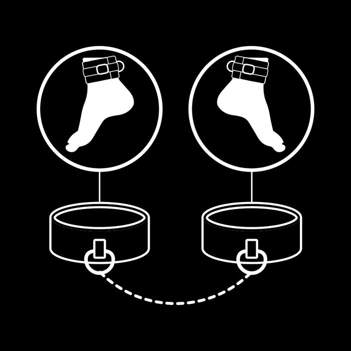 Fetish Submissive - Esposas Tobillos Cuero Vegano Con Forro De Nopreno