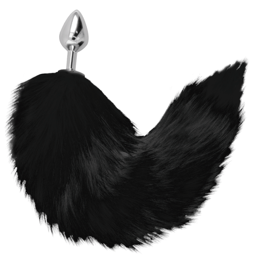 Darkness - Plug Anal Silver 8 Cm Con Cola Negro