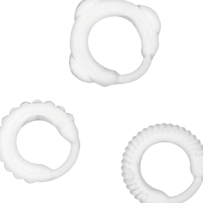 Addicted Toys - Set 3 Anillos Pene Clear