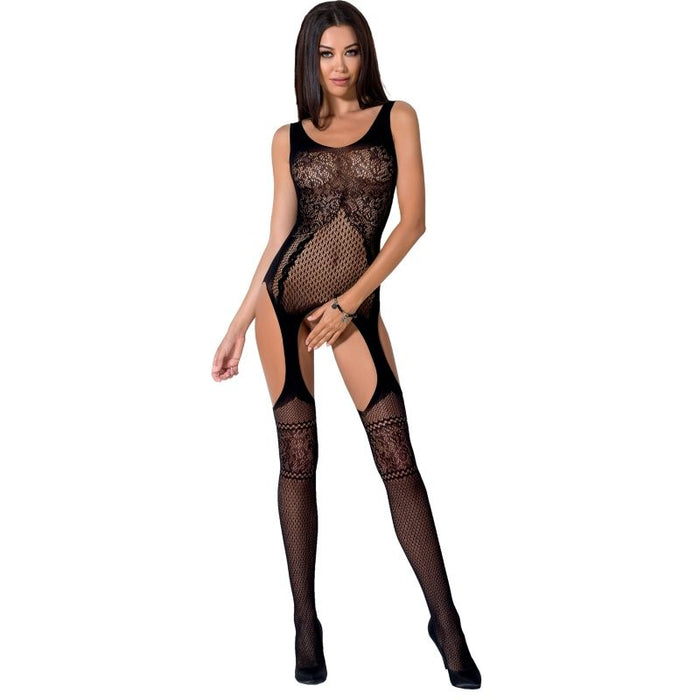 Passion - Woman Bs061 Bodystocking Negro Talla Unica