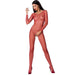 Passion - Woman Bs068 Bodystocking Rojo Talla Única