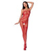 Passion - Woman Bs076 Bodystocking Talla Única Rojo