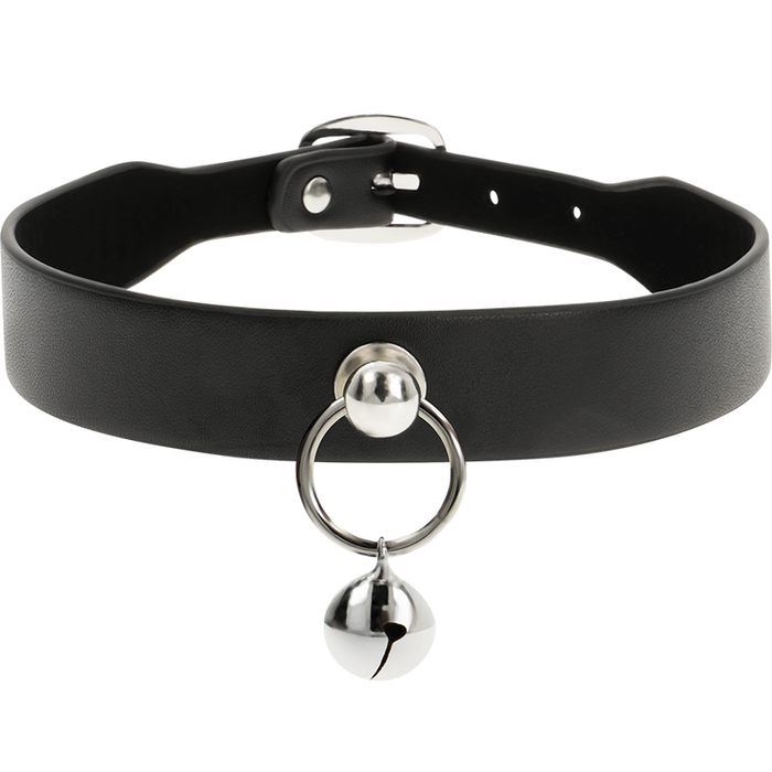 Coquette Chic Desire - Collar Cuero Vegano Accesorio Woman Cascabel/Aro