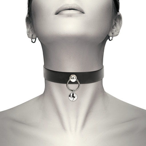 Coquette Chic Desire - Collar Cuero Vegano Accesorio Woman Cascabel/aro
