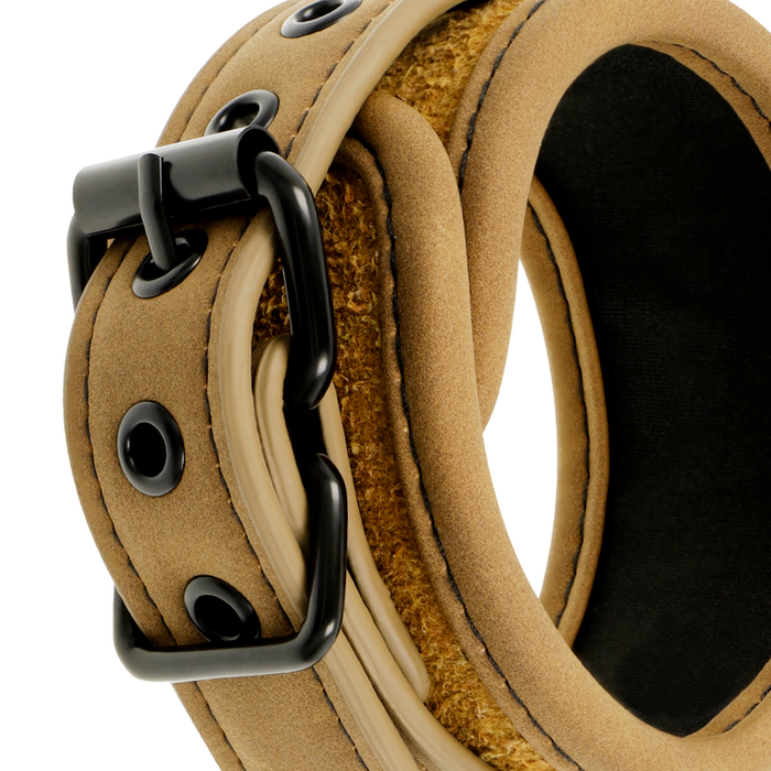 Fetish Submissive Origen - Esposas Tobillos Cuero Vegano Con Forro De Neopreno