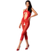 Passion - Woman Bs081 Bodystocking Rojo Talla Única