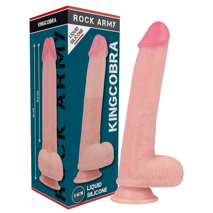 Rockarmy - Arnés + Liquid Silicone Dildo Premium Kingcobra 24 Cm -O- 4.77 Cm