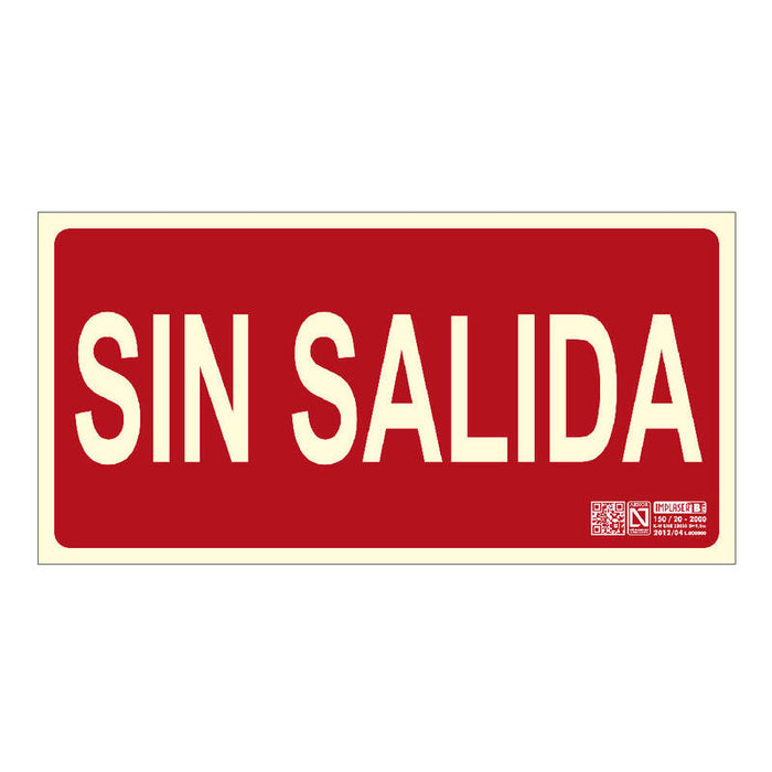 Implaser Ex222n Señal Sin Salida 29,7x15cm
