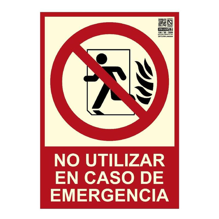 Implaser Ex225n-A4 No Utilizar En Caso De Emergencia 29,7x21cm