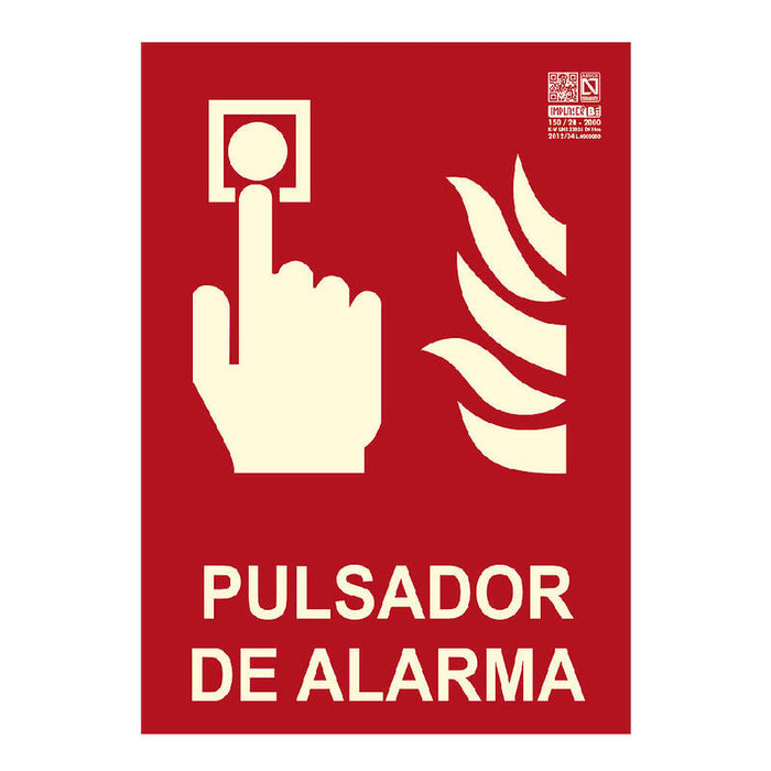 Implaser Ex231n-A4 Señal Pulsador De Alarma S/Marco 29,7x21cm